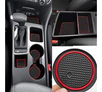 Auovo Anti-dust Mats for kia Optima k5 Accessories 2016-2020 Car Cup Holder Inserts,Center Console Liner,Door Pocket Liner Mat Pad Rubber Premium Custom(16pcs/Set) (Red)