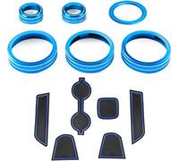 Auovo Cup Holder Inserts Liners AC Knob Covers Compatible with Toyota GR86 & for Subaru BRZ Accessories 2024 2023 2022 Custom Fit Door Mats Air Conditioning Knob Trims Radio Knob Rings (Blue)