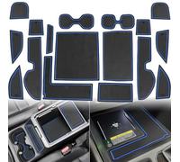 Auovo Cup Holder Inserts Liners Compatible with Honda CRV Accessories 2023 2024 2025 CR-V Door Slot Pad Car Interior Non-Slip Dust Mat Center Console Door Liners (17PCS/Set) (Blue)