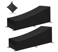 AUPERTO 2Pcs Sun Lounger Cover - Garden Rattan Patio Furniture Protector, Waterproof, Windproof, Anti-UV(200 * 70 * 40 * 75cm)