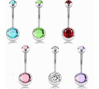 AUPERTO Belly Bars Belly Button Rings, 6Pcs Piercing Body Jewelry Navel Ring Body Piercing Bars Belly Button Piercing Male and Female Belly Button
