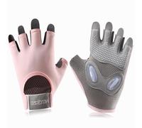 AUPERTO Liquid Silicone Gel Gym Gloves, No Slip Training Glove Breathable Palm Protection Workout gloves Fingerless glove with Wrist Support for Training, Lifting Weight, Cycling, Climbing, Pull-ups
