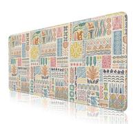 AUPET Leather Desk Blotters Large Mouse Pad - Geometric Art PU Desk Mat, Non-Slip Desk Pad Protector,Waterproof Desk Writing Pad for Office Home (Marks of Midsummer, 35.4X15.7 inch)