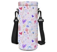 AUPET Water Bottle Bag Carrier,24oz/32oz Insulated Neoprene bottle Sling Holder Case Pouch Cover for 1000ML/750ML Bottles with Shoulder Strap for walking (Sweet Dreamy, 750ML)