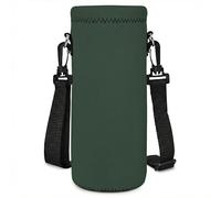 AUPET Water Bottle Bag Carrier,24oz/32oz Insulated Neoprene bottle Sling Holder Case Pouch Cover for 1000ML/750ML Bottles with Shoulder Strap for walking (Dark emerald green, 1000ML)