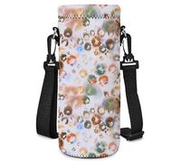 AUPET Water Bottle Bag Carrier,24oz/32oz Insulated Neoprene bottle Sling Holder Case Pouch Cover for 1000ML/750ML Bottles with Shoulder Strap for walking (Watercolor Style, 1000ML)