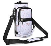 AUPET Water Bottle Sling Bag Sleeve Holder Carrier 25/32/40/64 oz,Insulated Crossbody Water Bottle Case Cover with Strap and Pockets for Men/Women Walking Hiking (Star Dog, 25oz)