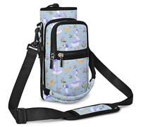 AUPET Water Bottle Sling Bag Sleeve Holder Carrier 25/32/40/64 oz,Insulated Crossbody Water Bottle Case Cover with Strap and Pockets for Men/Women Walking Hiking (Cute Farm Theme, 32oz)