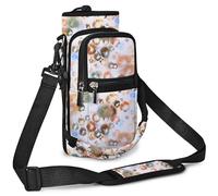 AUPET Water Bottle Sling Bag Sleeve Holder Carrier 25/32/40/64 oz,Insulated Crossbody Water Bottle Case Cover with Strap and Pockets for Men/Women Walking Hiking (Watercolor Style, 32oz)