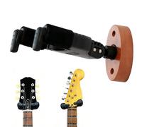 AUPHY Wooden Guitar Wall Mount for Acoustic Electric Classical Guitars Bass etc,Professional Guitar Wall Hanger/Stand/Holder withAutoLock & AutoFit Yoke for Various Headstock and Neck Widths