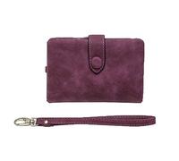 AUPKROT JSBWSFA 1 Pcs Small Women's PU Leather Wallet, Trifold Card Holder, Zipper Coin Pocket With ID Windows Credit Card Holder, Purple, Retro
