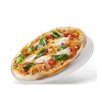 AUPLEX 9'' Round Pizza Stone, Ceramic, White, Pizza Baking Stone, Indoor Electric Ovens, Baking Crisp Crust Pizza Bread