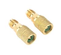 Aupoko 2Pcs R410A Straight Swivel Adapters, Brass R410A Mini Split Adapters 5/16’’ SAE Female x 1/4’’ SAE Male Quick Couplers Thread for Mini Split System A/C, HVAC and Refrigeration Service