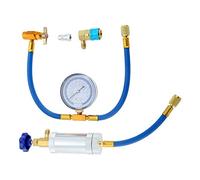 Aupoko AC Oil Injector Tool Kit, R134A Refrigerant Charging Hose with Gauge Oil Injector with Low Side Quick Coupler, R12 to R134A Conversion Adapter for Air Conditioner System