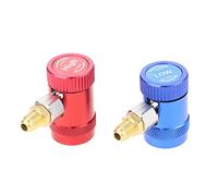 Aupoko R1234yf Quick Couplers, High/Low Side R1234YF Manual Couplers Connector Adapters with 1/4" Male Port, Replacement for A/C Refrigerants Manifold Gauge Set