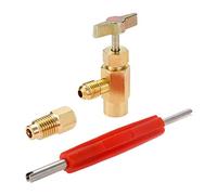 Aupoko R134A Self-Sealing Can Tap, R134A Tank Adapter and Valve Core Remover, 1/4’’ SAE Valve Refrigerant Dispenser Tool with 1/4’’ Female and 1/2’’ Male Adapter for Air Conditioner Manifold