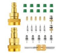 Aupoko R134A to R1234YF Quick Coupler High Low Side A/C Fitting Adapter with R22 R12 R134A Valve Core, HAVC Hose Gaskets and Valve Core Remover Tool for Car AC Air Conditioner Refrigerant System