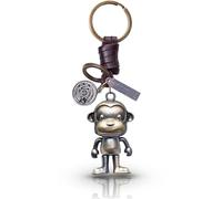 AuPra 3D Monkey Keyring Gift for Women & Men | Leather Animal Key Ring Charm | Cute Monkey Keychain for Car, Home & Door Keys | Funny Present for Her, Him & Kids
