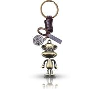 AuPra 3D Monkey Keyring Gift for Women & Men | Leather Monkey Key Ring Charm | Cute Funny Keychain for Car, Home & Door Keys | Present for Girls & Boys