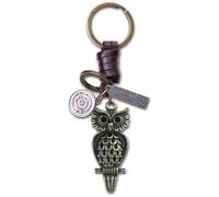 AuPra 3D Owl Keyring Gift for Women & Men | Handmade Leather Bird Key Ring | Vintage Charm for Home, Car & Door Keys | Funny Keychain Present for Her & Him