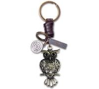 AuPra 3D Owl Keyring Gift for Women & Men | Leather Bird Key Ring Charm | Cute Owl Keychain for Car, Home & Door Keys | Present for Her, Him