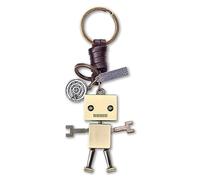 AuPra 3D Robot Keyring Gift for Women & Men | Handmade Leather Funny Key Ring | Vintage Charm for Home, Car & Door Keys | Cute Keychain Present for Boys & Girls