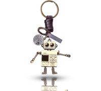 AuPra 3D Robot Keyring Gift for Women & Men | Leather Cute Character Key Ring | Funny Keychain Charm for Car, Home & Door Keys | Keyring Present for Boys & Girls
