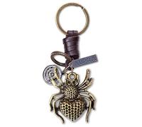 AuPra 3D Spider Keyring Gift for Women & Men | Handmade Leather Tarantula Key Ring | Vintage Charm for Home, Car & Door Keys | Spieces Keychain Present for Her & Him