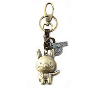 AuPra Funny Cat KeyRing Gift Idea Women Men Leather Home Vintage Animal Lovers KeyChain Mum Dad Novelty Friendship Charm Key Ring Present | Girl & Boy Cute Best Friend Mini Pendant