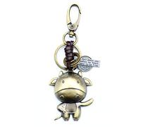 AuPra Funny Cow KeyRing Gift Idea Women & Men Leather New Home Vintage Animal Lovers KeyChain | Mum & Dad Novelty Friendship Charm Key Ring Present | Girl & Boy Cute Best Friend Mini Pendant