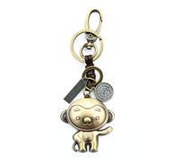 AuPra Funny Monkey KeyRing Gift Idea Women & Men Leather New Home Vintage Animal Lovers KeyChain | Mum & Dad Novelty Friendship Charm Key Ring Present | Girl & Boy Cute Best Friend Mini Pendant