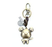 AuPra Funny Mouse KeyRing Gift Idea Women Men Leather Home Vintage Animal Lovers KeyChain Mum Dad Novelty Friendship Charm Key Ring Present Girl Boy Cute Best Friend Mini Pendant