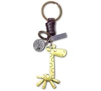 AuPra Giraffe Keyring Gift for Women & Men | Leather Giraffe Key Ring Charm | Cute Giraffe Keychain for Car, Home & Door Keys | Funny Present for Girls & Boys