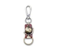 AuPra Globe Keyring Gift for Women & Men | Handmade Brown Leather World Key Ring | Vintage Charm for Home, Car & Door Keys | Red Keychain Present for Her & Him