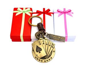 AuPra Personalised Poker Card Keyring Gift for Men & Women | Custom Engraved Playing Cards Keychain | Leather Name Key Ring for Poker Lovers