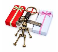 AuPra Personalised Robot Keyring Gift for Dad | Custom Engraved Mechanic Tool Key Ring | Spanner Screw Bolt Charm Keychain | Handyman Gift for Men | Father's Day Present