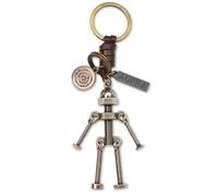 AuPra Screw Robot Keyring Gift for Women & Men | Handmade Leather Mechanical Key Ring | Vintage Charm for Home, Car & Door Keys | Funny Bolt Keychain Present for Boys