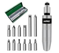 AUPREX Manual Impact Screwdriver, 1/2” Reversible Hand Impact Driver Set, Hammer Screwdriver with 12-Piece CR-V Slotted, Phillips, Hexagonal Bits Set for Removing Rusted Fasteners or Frozen Bolts