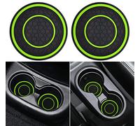 Auprite Car Cup Holder Coasters, 2 Pack Universal Auto Anti Slip Cup Holder Insert Coaster, Car Interior Accessories (Green)