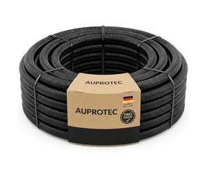 AUPROTEC 25 m Corrugated Conduit Slotted, Inner Ø 4.5 mm I UV & Heat Resistant Polypropylene I Flexible Hose as Cable Protection for Outdoor & Indoor Use I Black