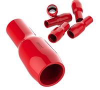 AUPROTEC 25x Insulating Sleeve for Cable Lugs 10-16 mm² red AWG 8-6 Vinyl Insulation V10 for uninsulated Tube Crimping Lugs Ring Fork Spade Pin Electrical-Connectors