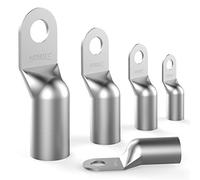 AUPROTEC 2x Cable Lugs 35 mm² AWG 2 hole M8 uninsulated SC Copper Tube Ring Terminals Crimp Lugs copper-tinned Electrical-Connectors