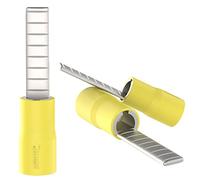 AUPROTEC 50x Spade Connector 4.0-6.0 mm² yellow AWG 12-10 Male Tab-Dimension 4.5 x 18 mm PVC semi-insulated Crimp Terminal Lugs flat type DBV Cable-Joint tinned brass Electrical-Connectors