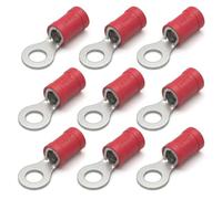AUPROTEC Insulated Cable Lugs, 0.5-1.5 mm², M5, Red | Tinned Copper Ring Crimp Terminals for Automotive, Marine and Workshop Wiring | 100 Pack