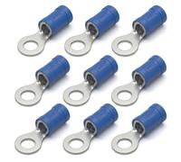 AUPROTEC Insulated Cable Lugs, 1.5-2.5 mm², M3, Blue | Tinned Copper Ring Crimp Terminals for Automotive, Marine and Workshop Wiring | 25 Pack