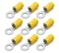 AUPROTEC Insulated Cable Lugs, 4.0-6.0 mm², M12, Yellow | Tinned Copper Ring Crimp Terminals for Automotive, Marine and Workshop Wiring | 50 Pack