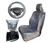 Auptiz Pack of 10 Transparent Disposable Plastic Car Seat Covers, Waterproof Anti-dirty and Dustproof Protective Seat, Car Gear Cover, Steering Wheel Cover, Driving Chair Cover