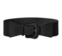 Aupuls Wide Elastic Belt Suede Dress Thick Stretch Belts for Women Sweater AUPB011 Black L