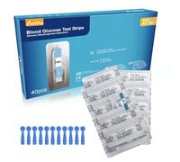 AuQty Individually Wrapped Blood Glucose Test Strips 40pcs Blood Sugar Test Strips (Suitable for AuQty AC-301 Glucose Meter)