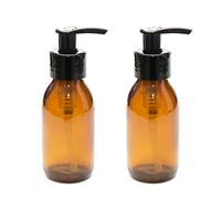 Aura 100ml Amber Syrup Bottles with Black Pumps - Pack of 2